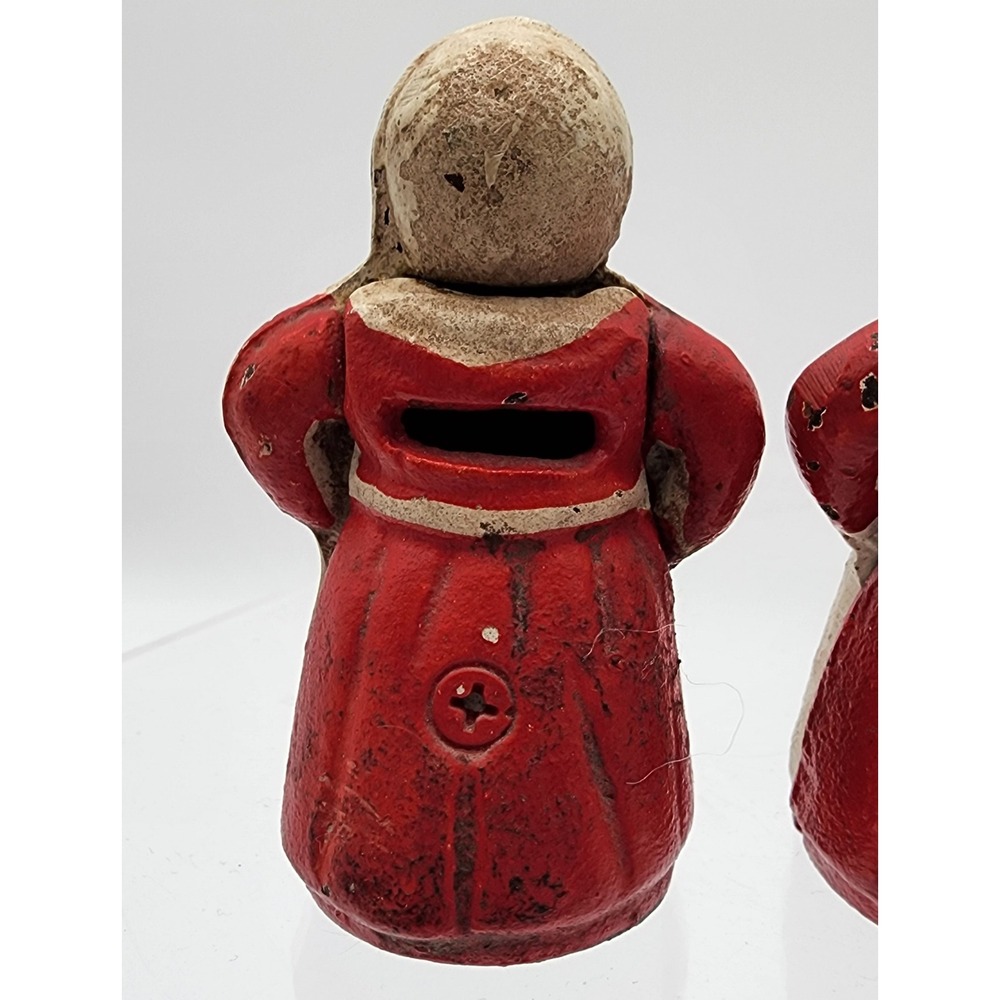 Vintage Americana Cast Iron Coin Banks & Sewing Thimble Red White Mississippi - Picture 6 of 12